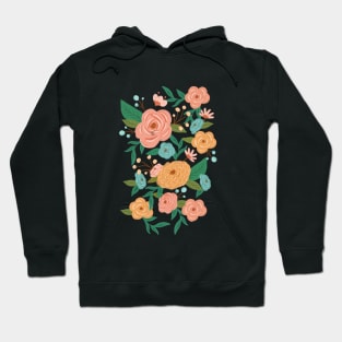 Painted Florals on Green Hoodie